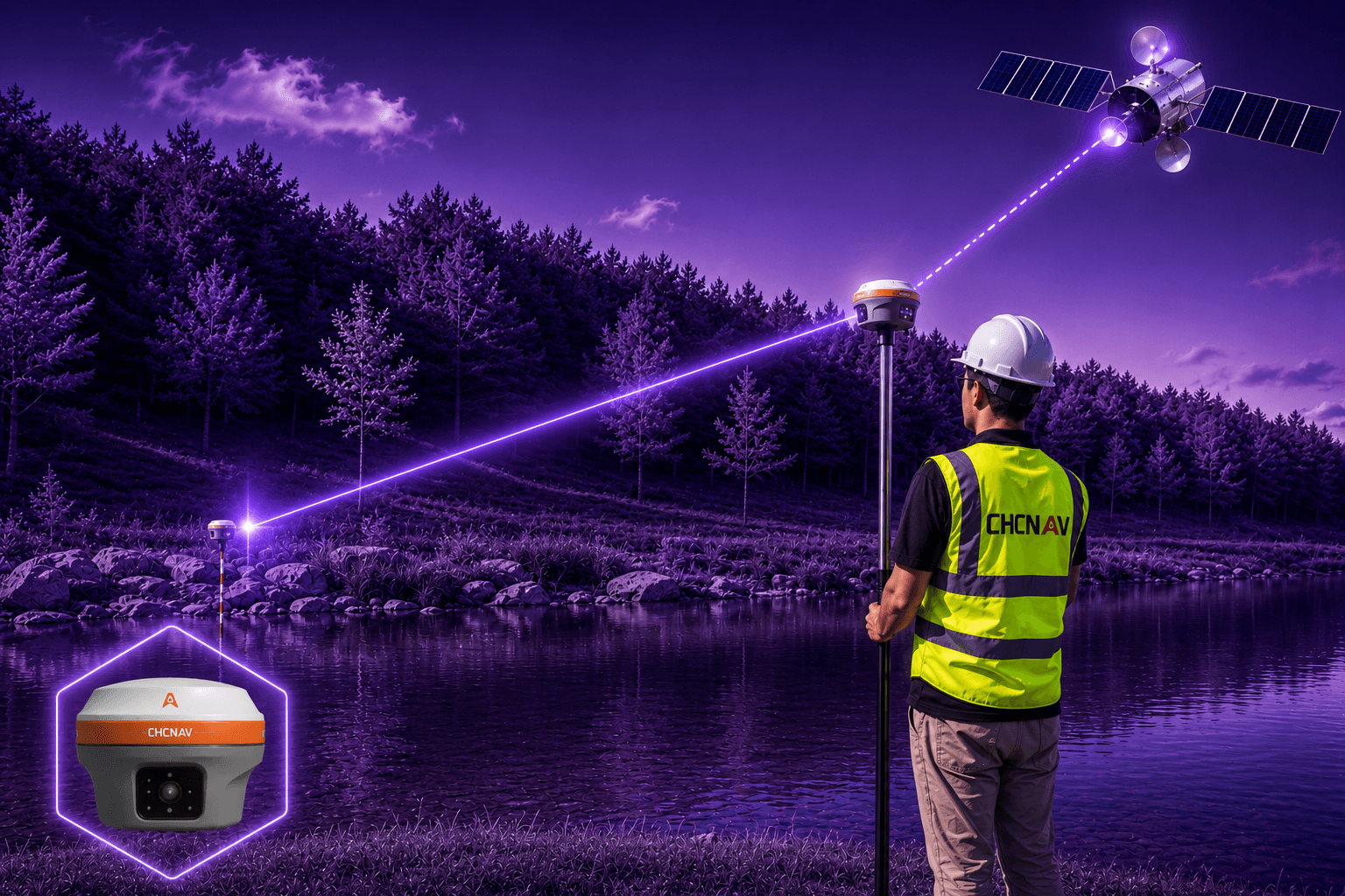 CHCNAV i85 GNSS მიმღები L-Band კორექციითა და ლაზერული გაზომვით